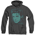 Elvis Presley Young Dots Heather Mens Hoodie Black Officially Licensed