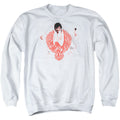 Elvis Presley Red Phoenix Mens Crewneck Sweatshirt White Officially Licensed