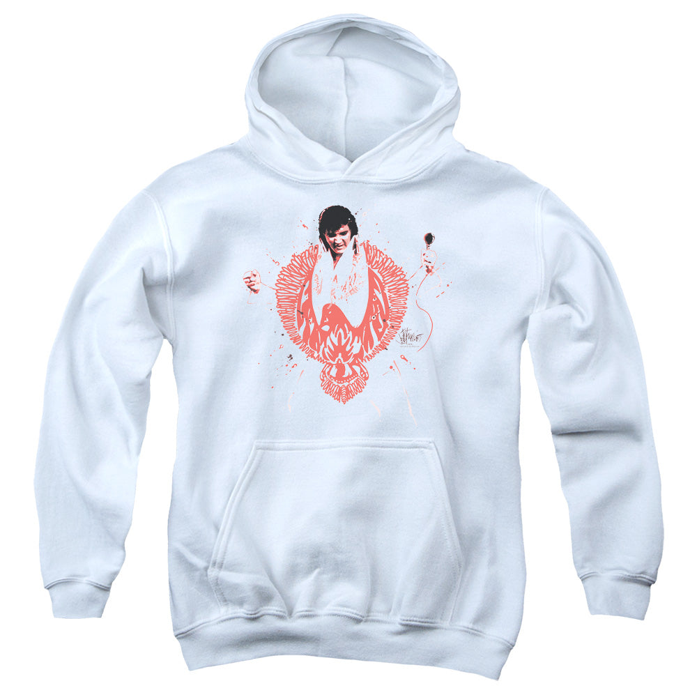 Elvis Presley Red Phoenix Kids Youth Hoodie White Officially Licensed