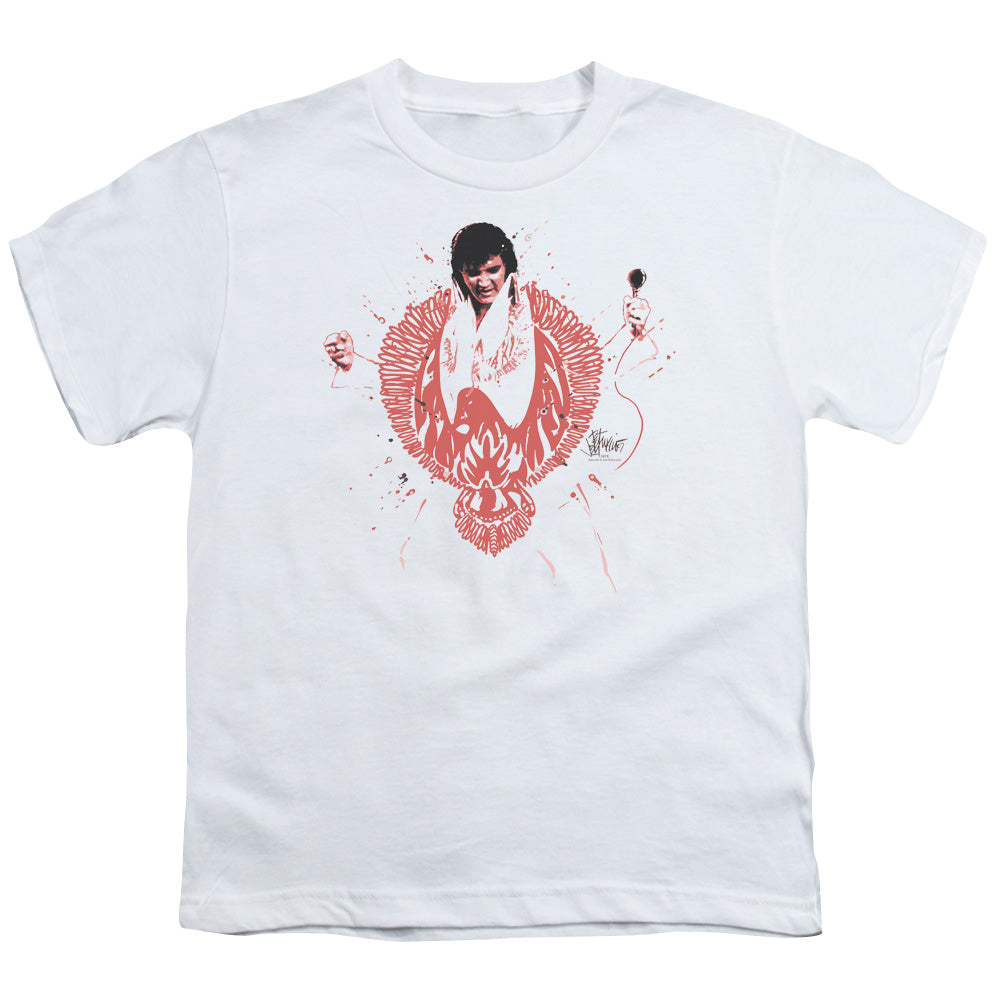 Elvis Presley Red Phoenix Kids Youth T Shirt White Officially Licensed