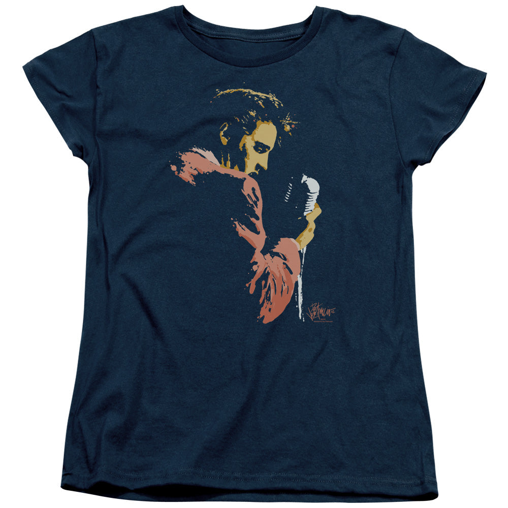 Elvis Presley Early Elvis Womens T Shirt Navy Blue Officially Licensed