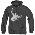 Elvis Presley Black and White Guitarman Heather Mens Hoodie Black Officially Licensed