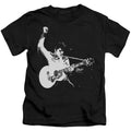 Elvis Presley Black and White Guitarman Juvenile Kids Youth T Shirt Black Officially Licensed