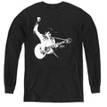 Elvis Presley Black and White Guitarman Long Sleeve Kids Youth T Shirt Black Officially Licensed