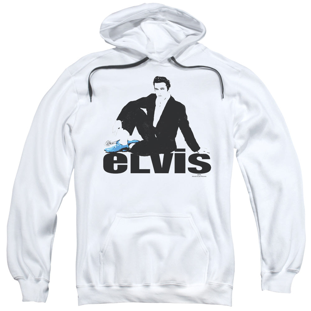 Elvis Presley Blue Suede Mens Hoodie White Officially Licensed