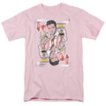 Elvis Presley King Of Hearts Mens T Shirt Pink Officially Licensed