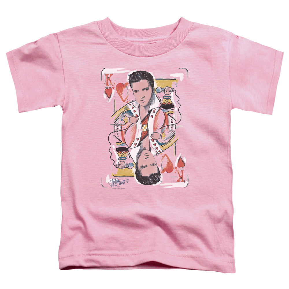 Elvis Presley King of Hearts Toddler Kids Youth T Shirt Pink Officially Licensed