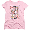Elvis Presley King of Hearts Womens T Shirt Pink Officially Licensed
