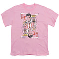 Elvis Presley King of Hearts Kids Youth T Shirt Pink Officially Licensed