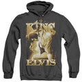 Elvis Presley The King Heather Mens Hoodie Black Officially Licensed