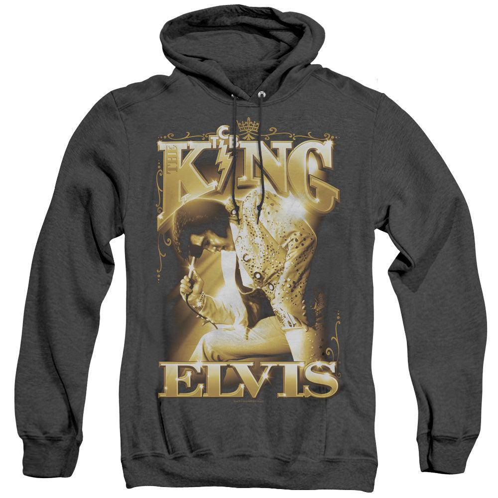 Elvis Presley The King Heather Mens Hoodie Black Officially Licensed