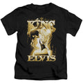 Elvis Presley the King Juvenile Kids Youth T Shirt Black Officially Licensed