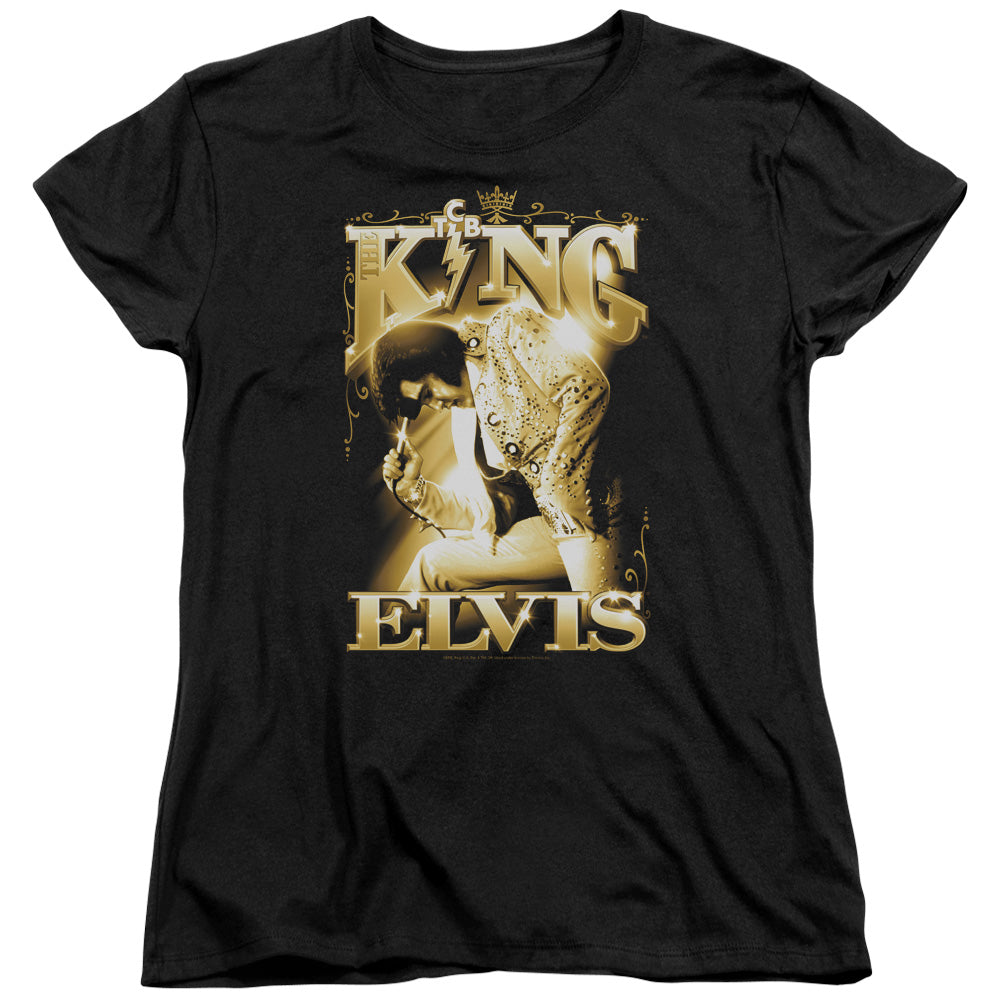 Elvis Presley the King Womens T Shirt Black Officially Licensed