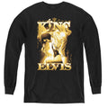 Elvis Presley the King Long Sleeve Kids Youth T Shirt Black Officially Licensed