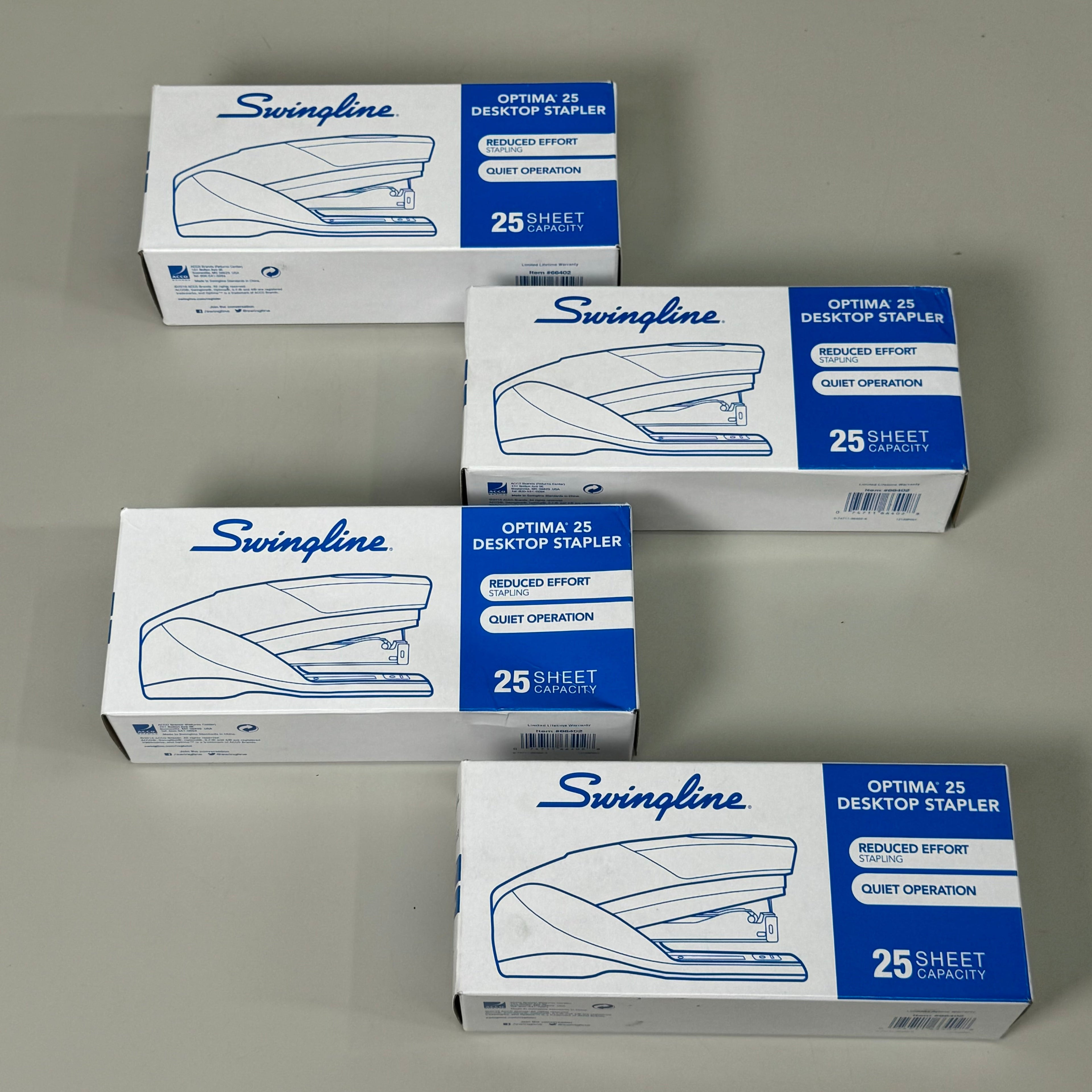 SWINGLINE (2 PACK) Optima25 Desktop Stapler Reduced Effort Quiet Operation 66402