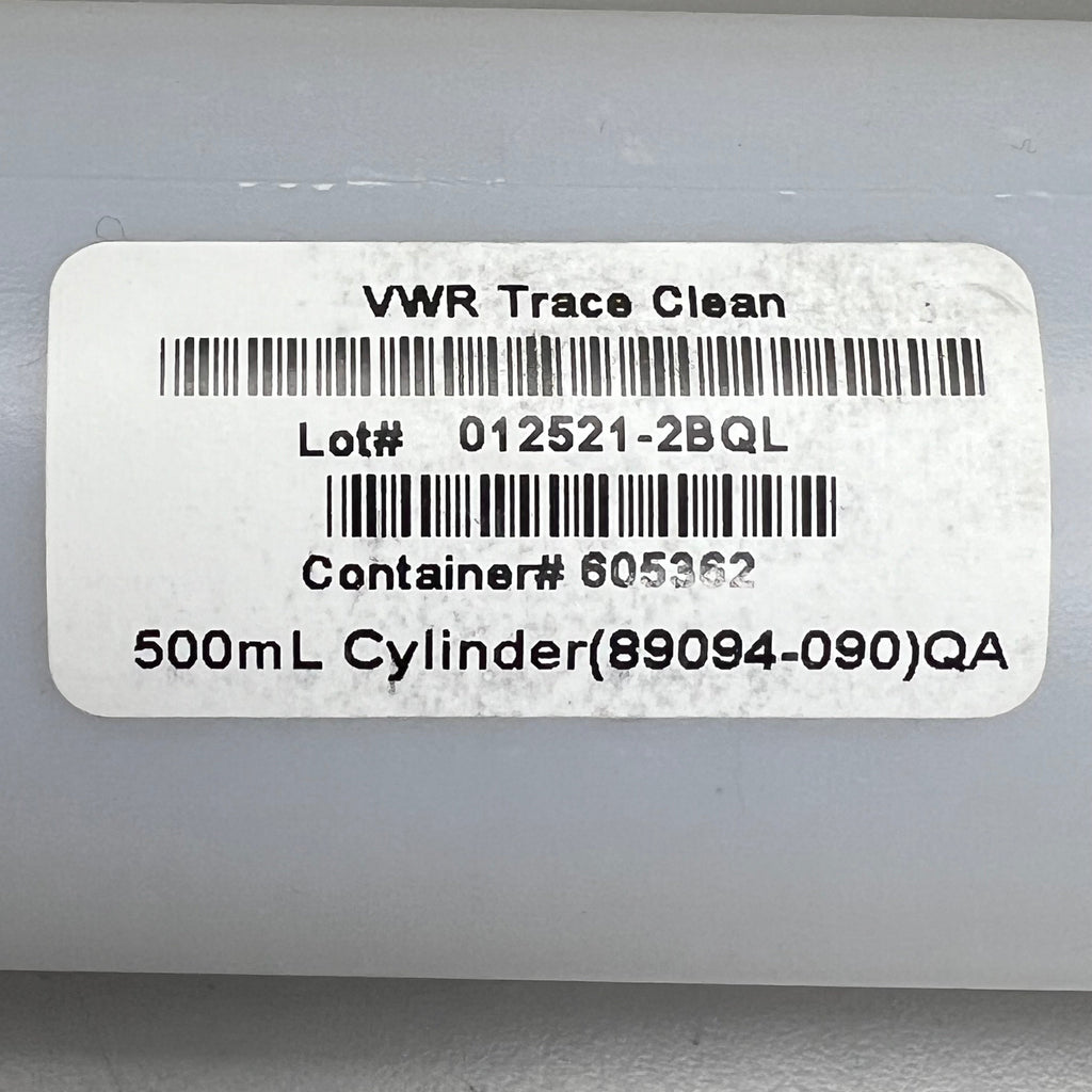 VWR (24 PACK) TraceClean 500mL Cylinder Bottles 89094-090
