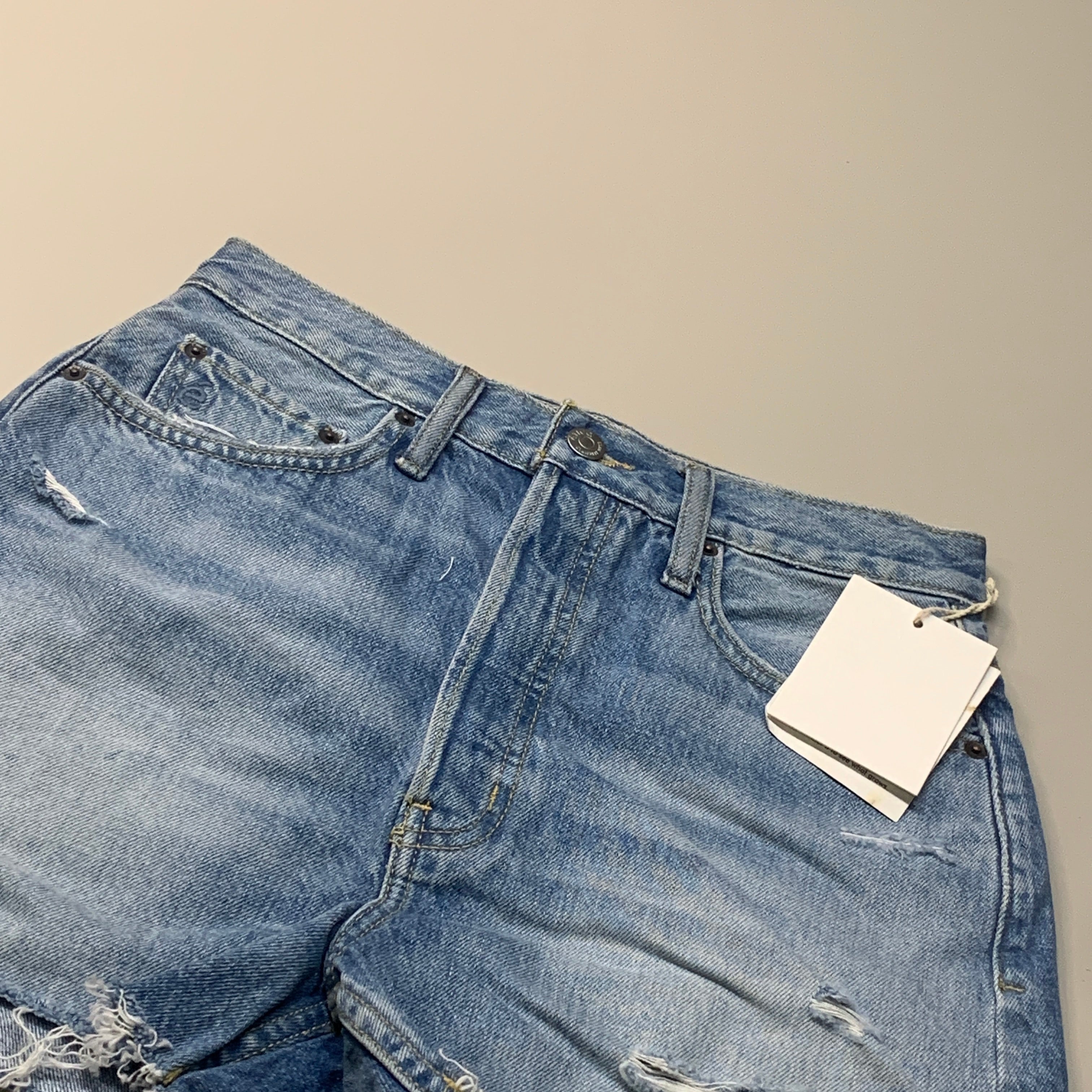 ETICA Fern High Rise Shorts Certified Organic Rip Current Size 28 EW178335