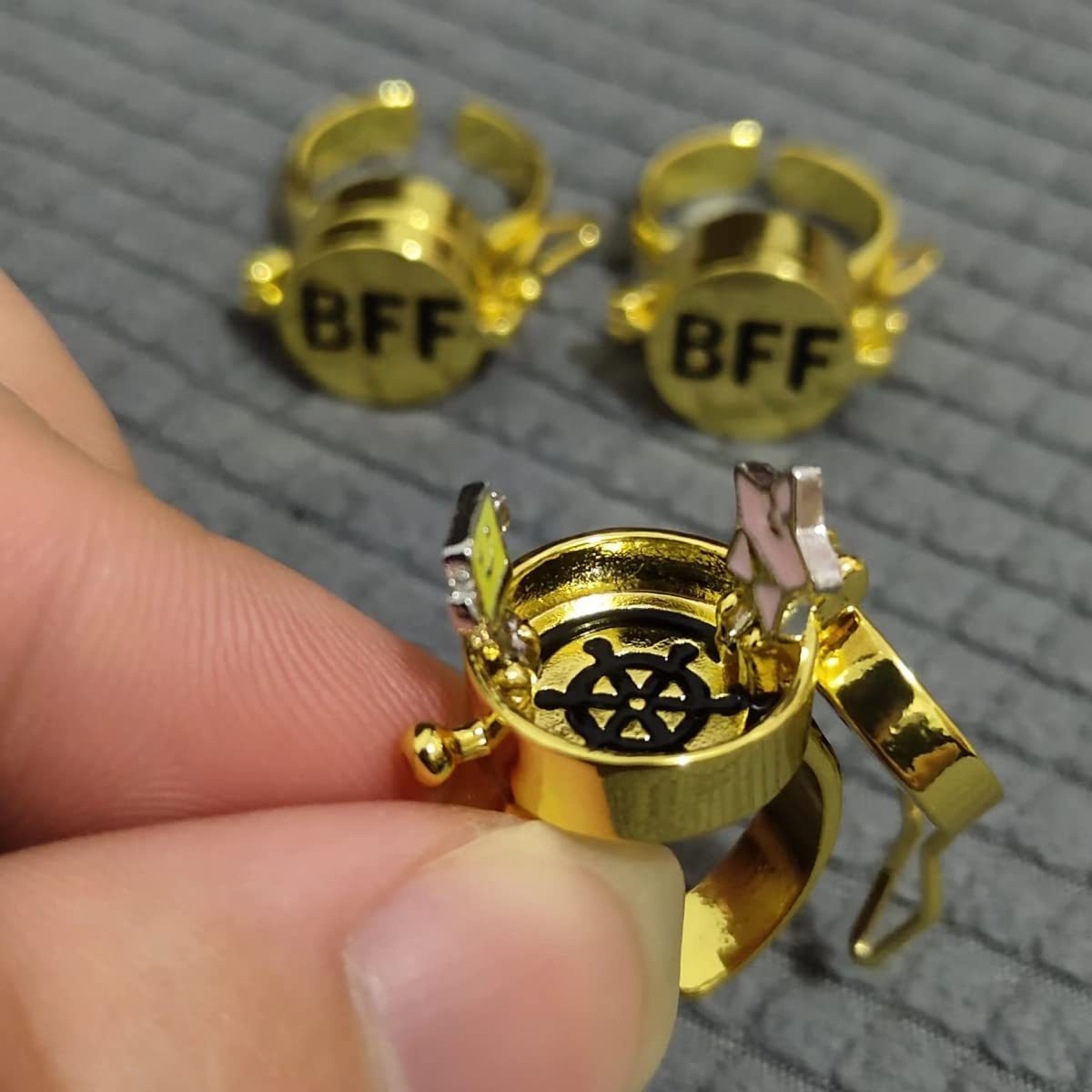 New cute SpongeBob Patrick friendship bff open ring forever best friend gift