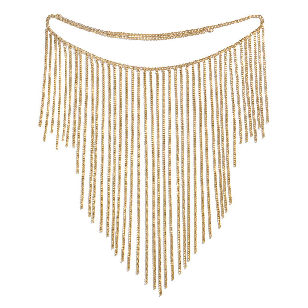 Sexy Multi layer Chain Tassel Body Chain Street Photography Personalized Nightclub Style Performance Clothing Accessories