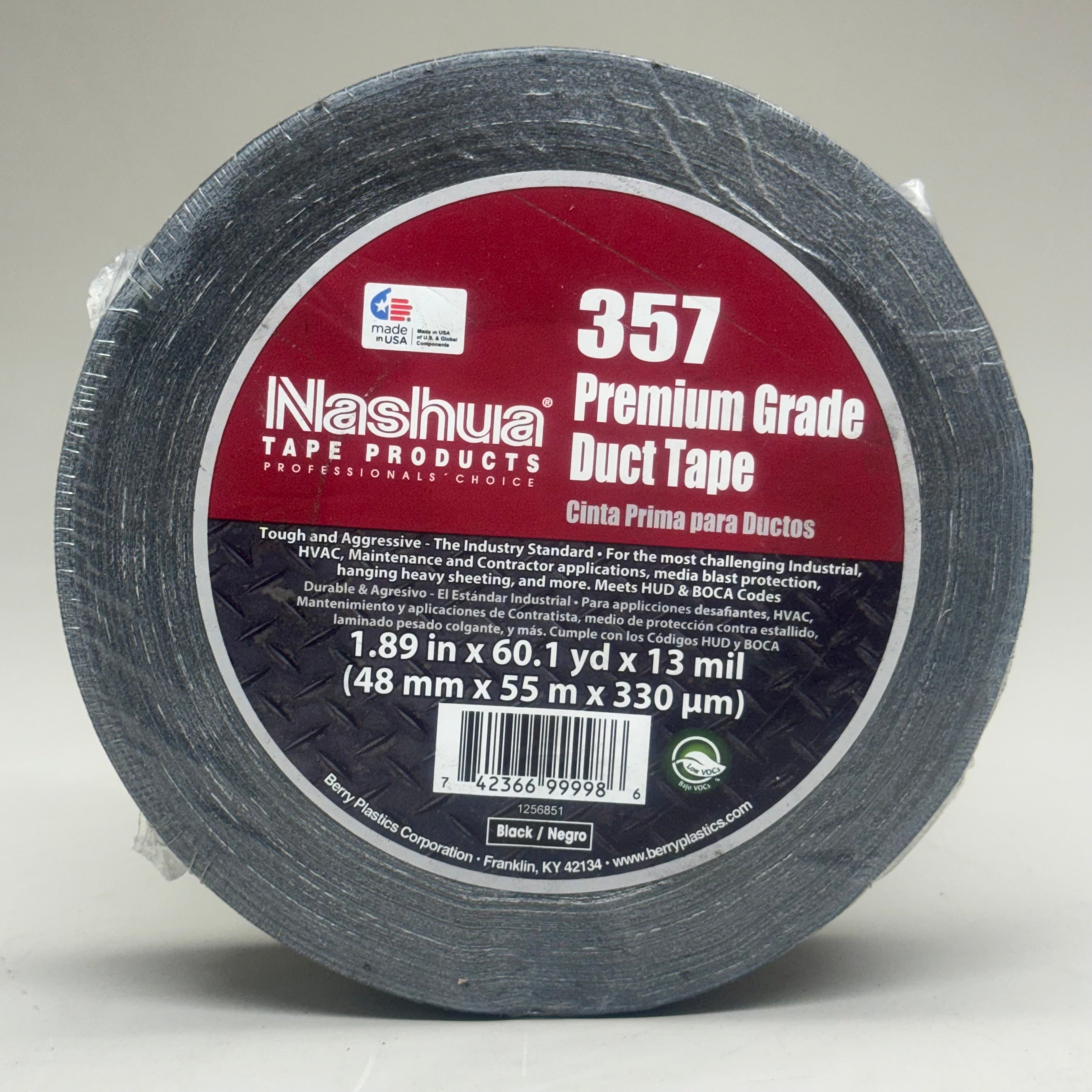 NASHUA BERRY (2 PACK) Premium Grade Duct Tape 357 1198682 1.89"x60ydx13mil