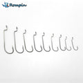 Rompin 100pcs Narrow J Bend Worm Hook for Carolina Rigs Bass Fishing Hooks