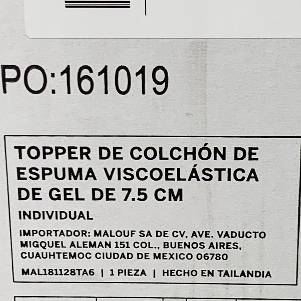 LUCID 3" Gel Memory Foam Mattress Topper Twin Blue LU30TT30GT New