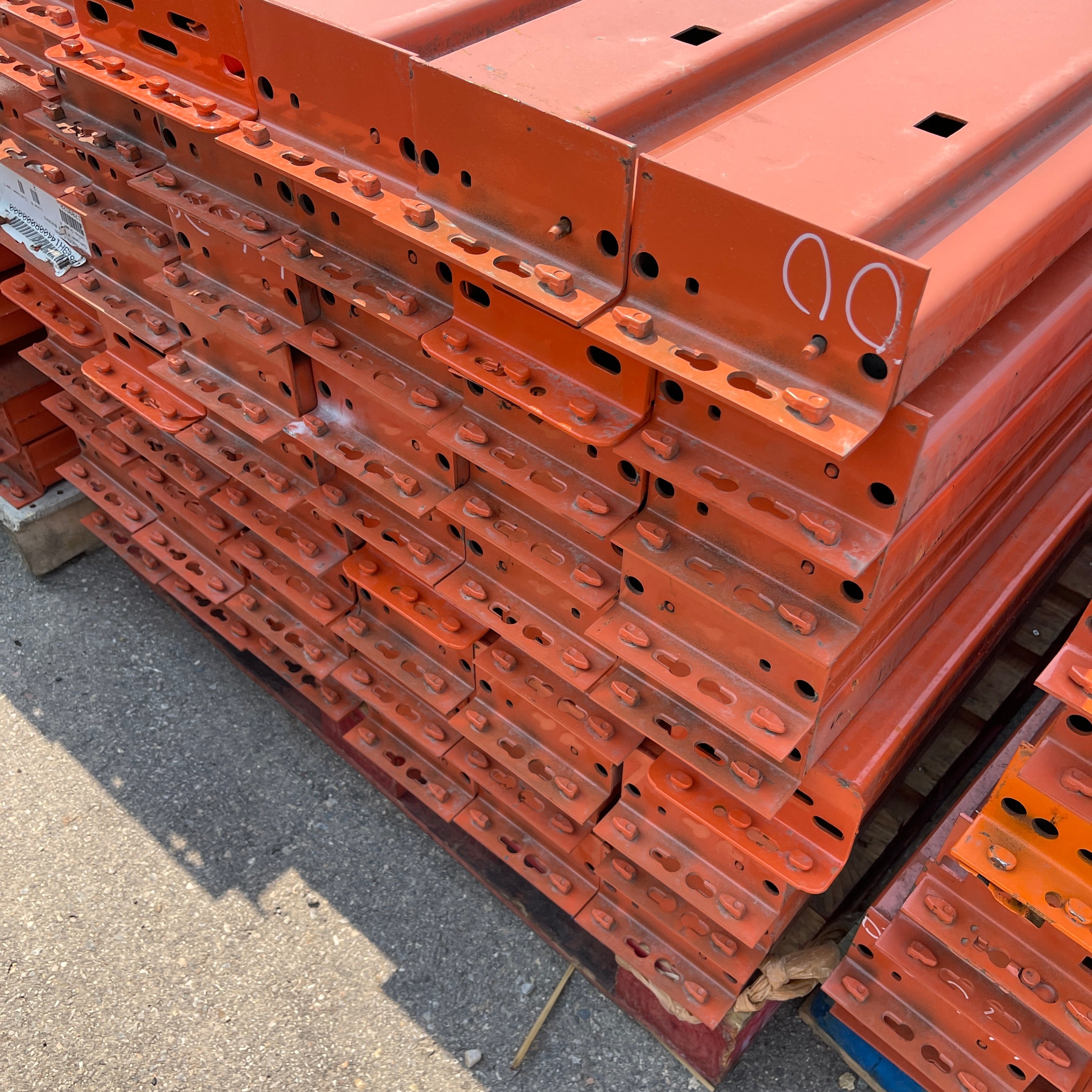 INTERACK Pallet Rack Cross Beam Teardrop Style (Round & Angular) 12 ft  x 6” Orange (Pre-Owned)