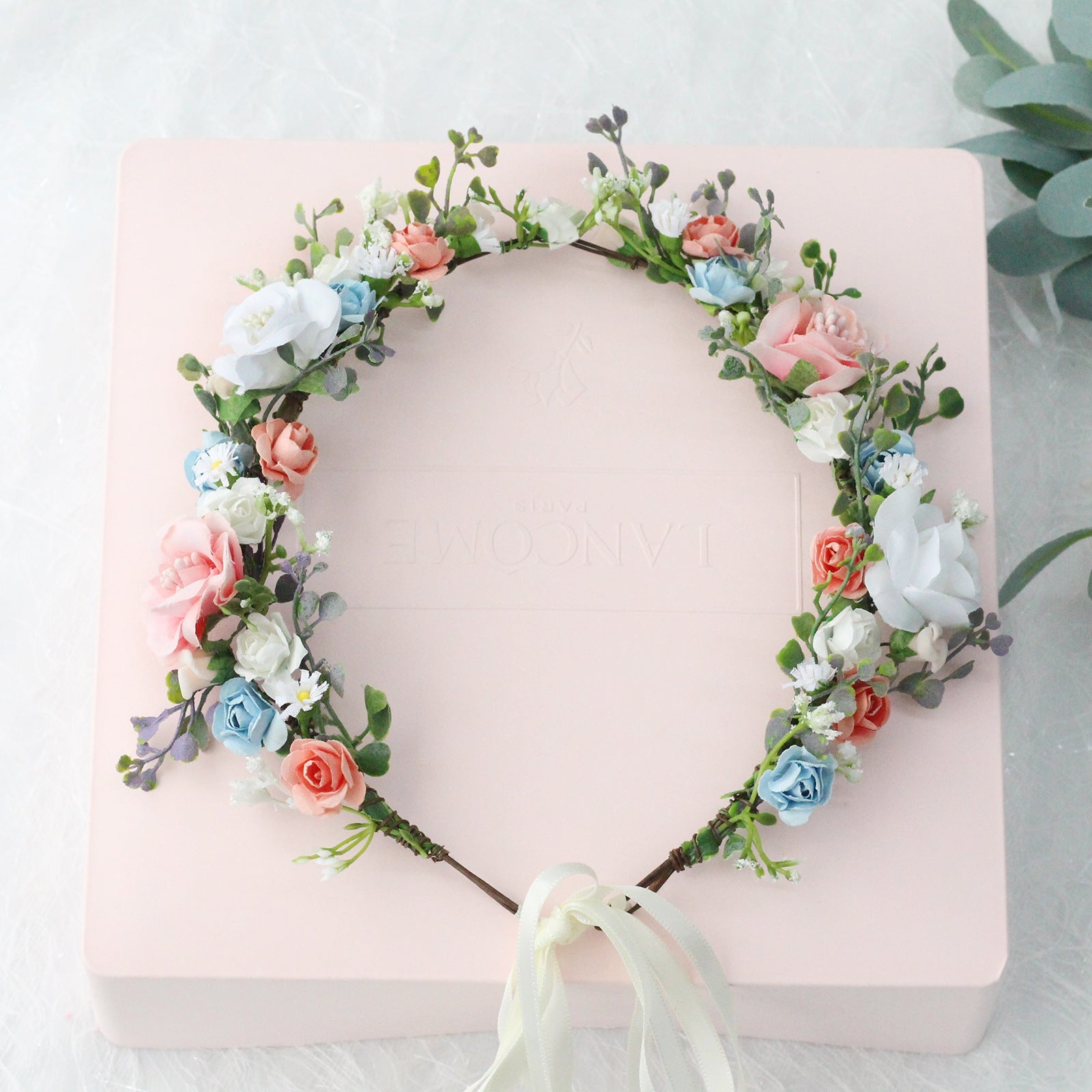 Bridal Wreath Handmade Fabric Rose Colorful Hair Strap Scenic Area Travel Photography Holiday Children's Headaccessory