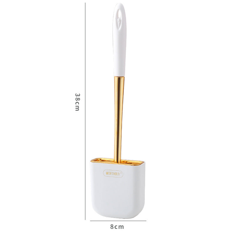 Luxury Toilet Brush Wall Mounted Holder Silicone Flat Head Cleaning Brush Corner Gap Cleaner