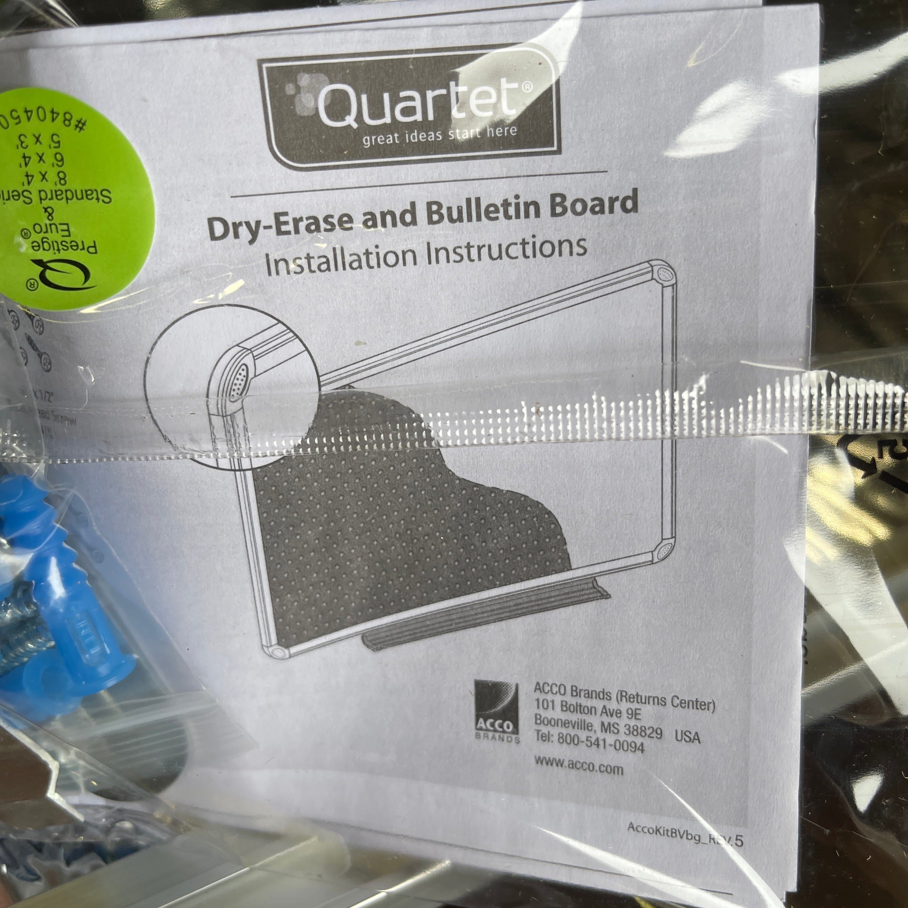 QUARTET Cork Bulletin Board 48" H x 96" w/ Aluminum Frame 2308 As-Is