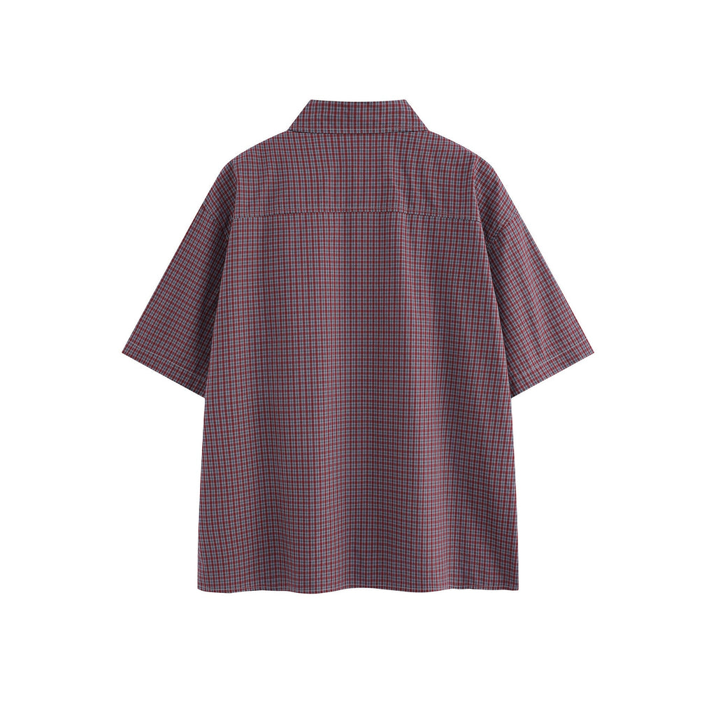 Checkered short sleeved shirt for men and women