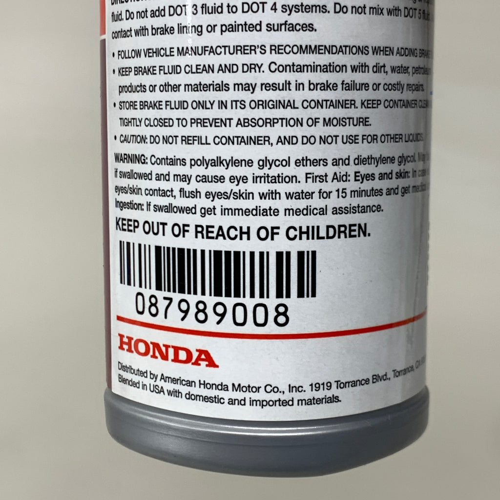 ZA@ HONDA (3 PACK) Genuine Dot 3 Brake Fluid Advanced Protection CU08740
