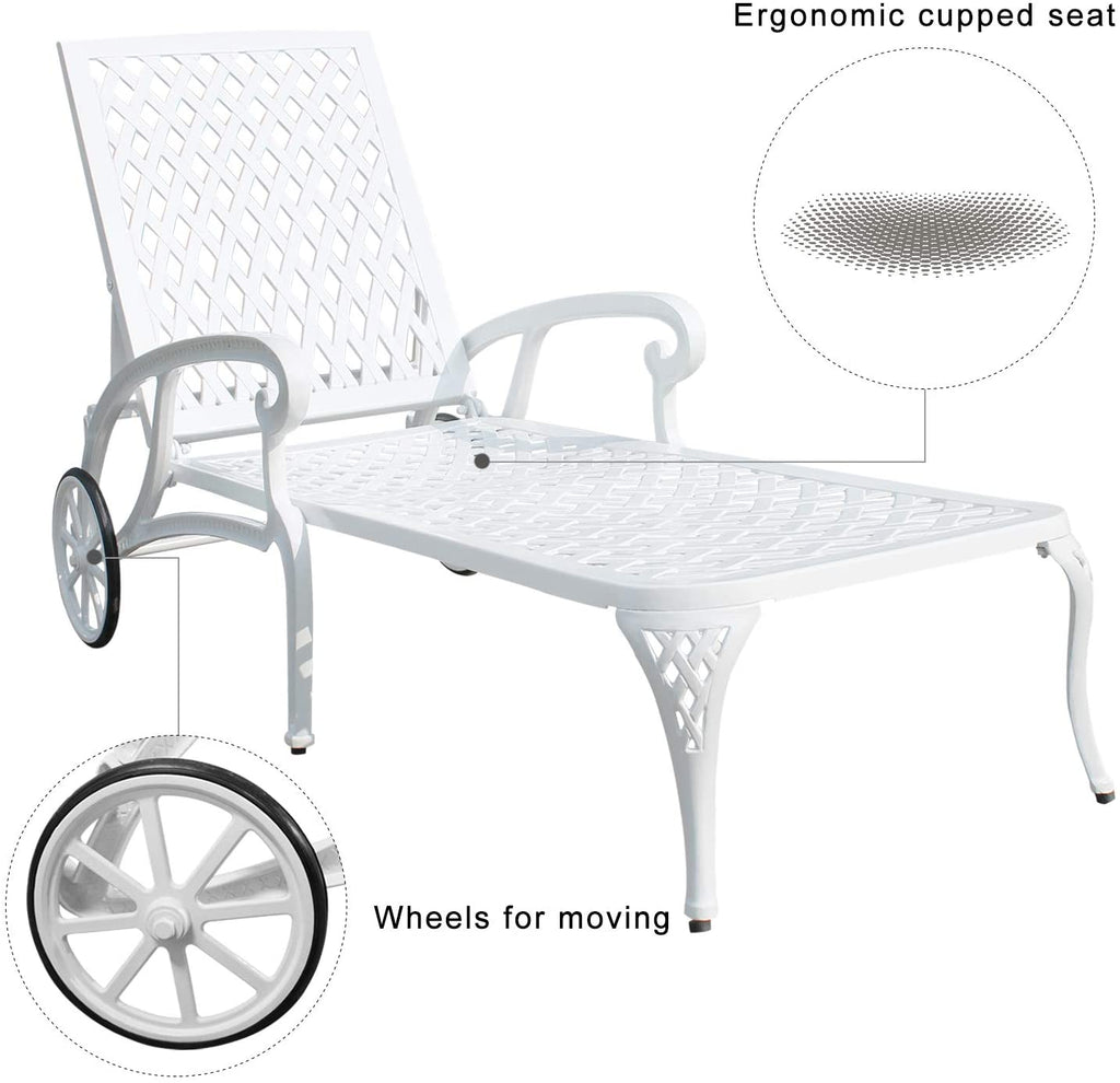 Aluminium Cast lounge chair 1pcs white