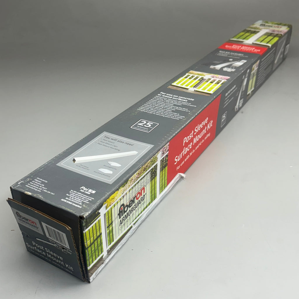 FIBERON Easy Install Post Sleeve Surface Mount Kit 37"x3.5" Silver 10131