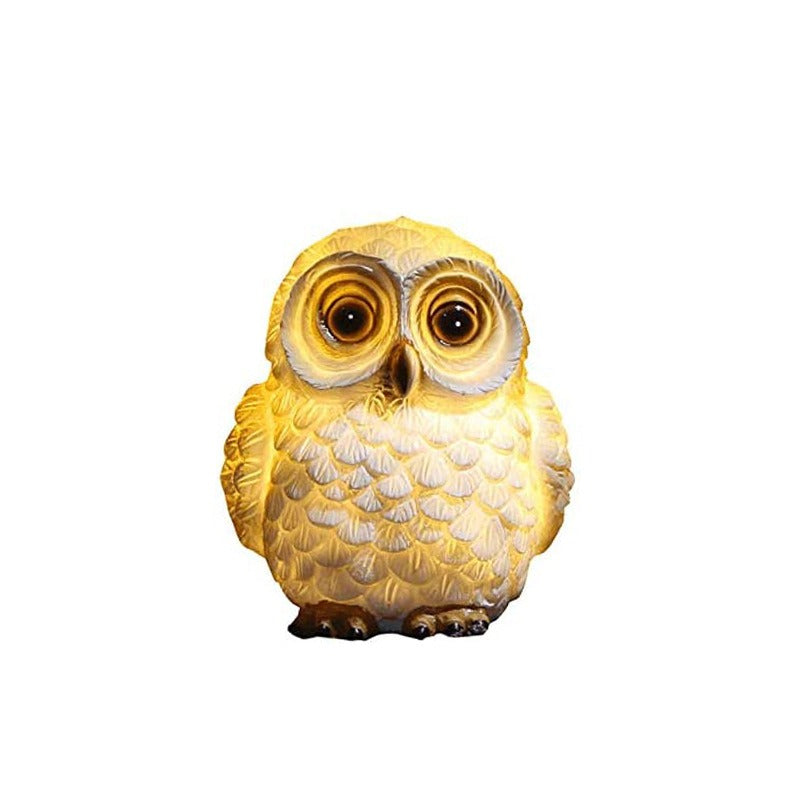 Statue decoration owl resin solar decoration