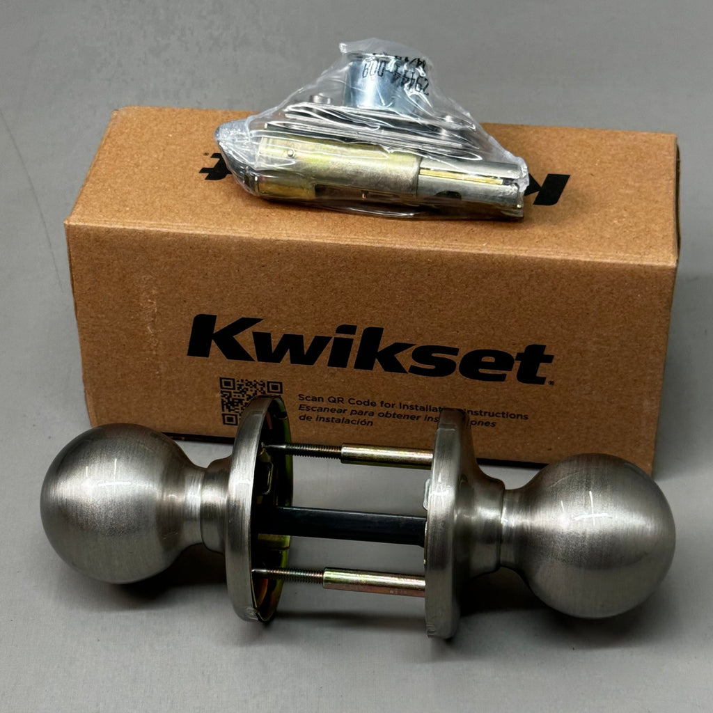 KWIKSET Polo Passage Hall/Closet Knob 200P 15 6AL Satin Nickel 92001-556