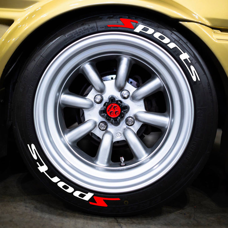 SPORTS series car tire letter sticker DIY sticker personalized modification sticker 3D three-dimensional all-in-ode tire sticker