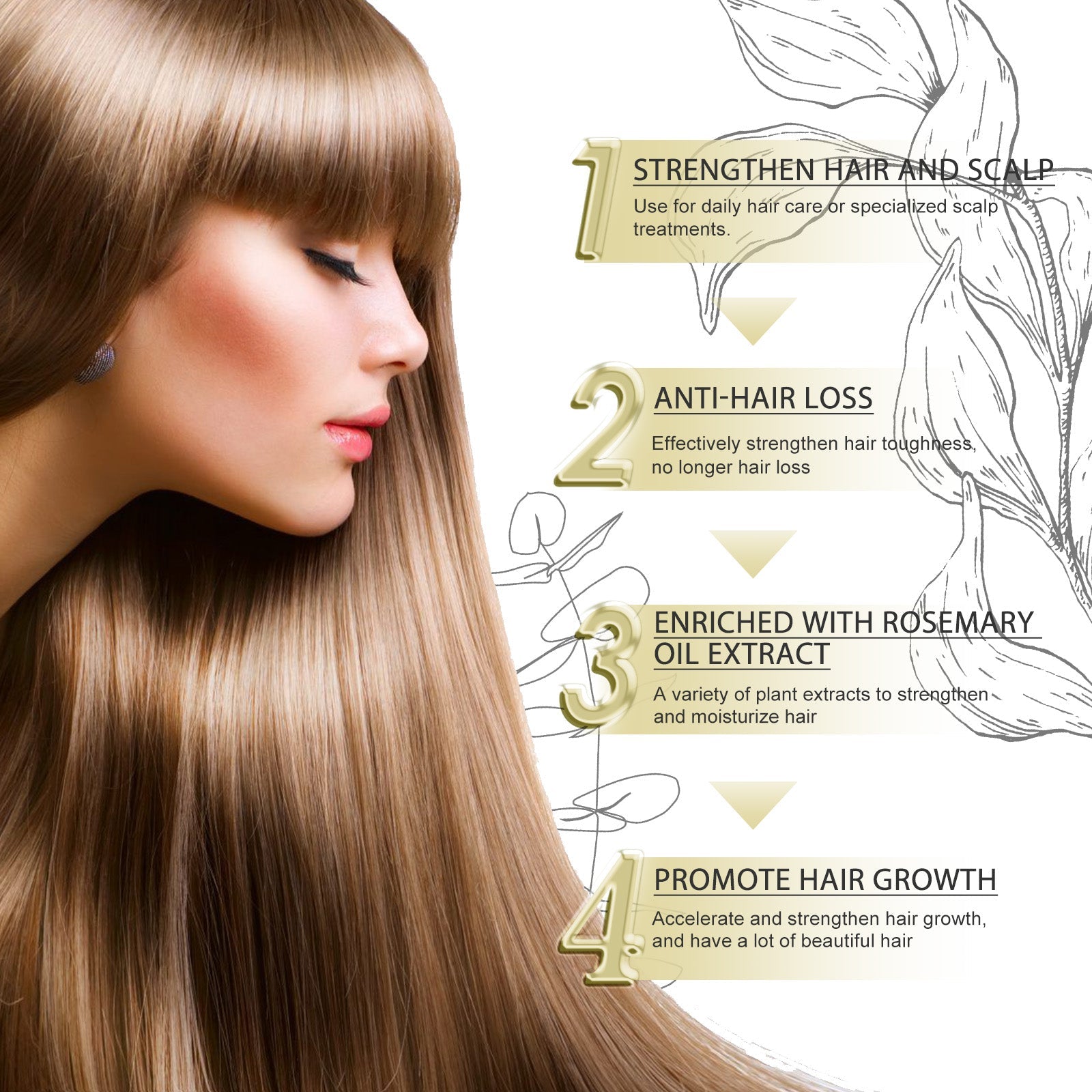 Rosemary Essential Oil For Hair Care, Gentle And Nourishing Hair Care Oil