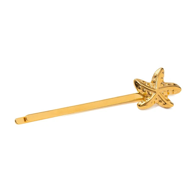 Stainless steel shell hair clip with bangs, high-end feel, ins metal hair accessories, broken hair clip at the back of the head