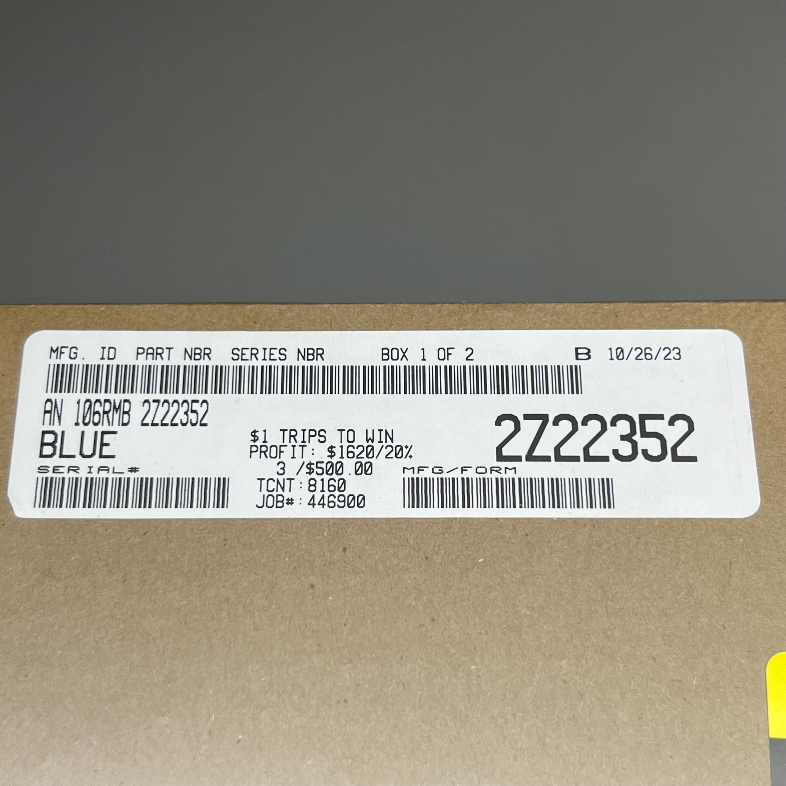 SPECIALTY MANUFACTURING Trips to Win 8160 Cards 3.875"x1.875"