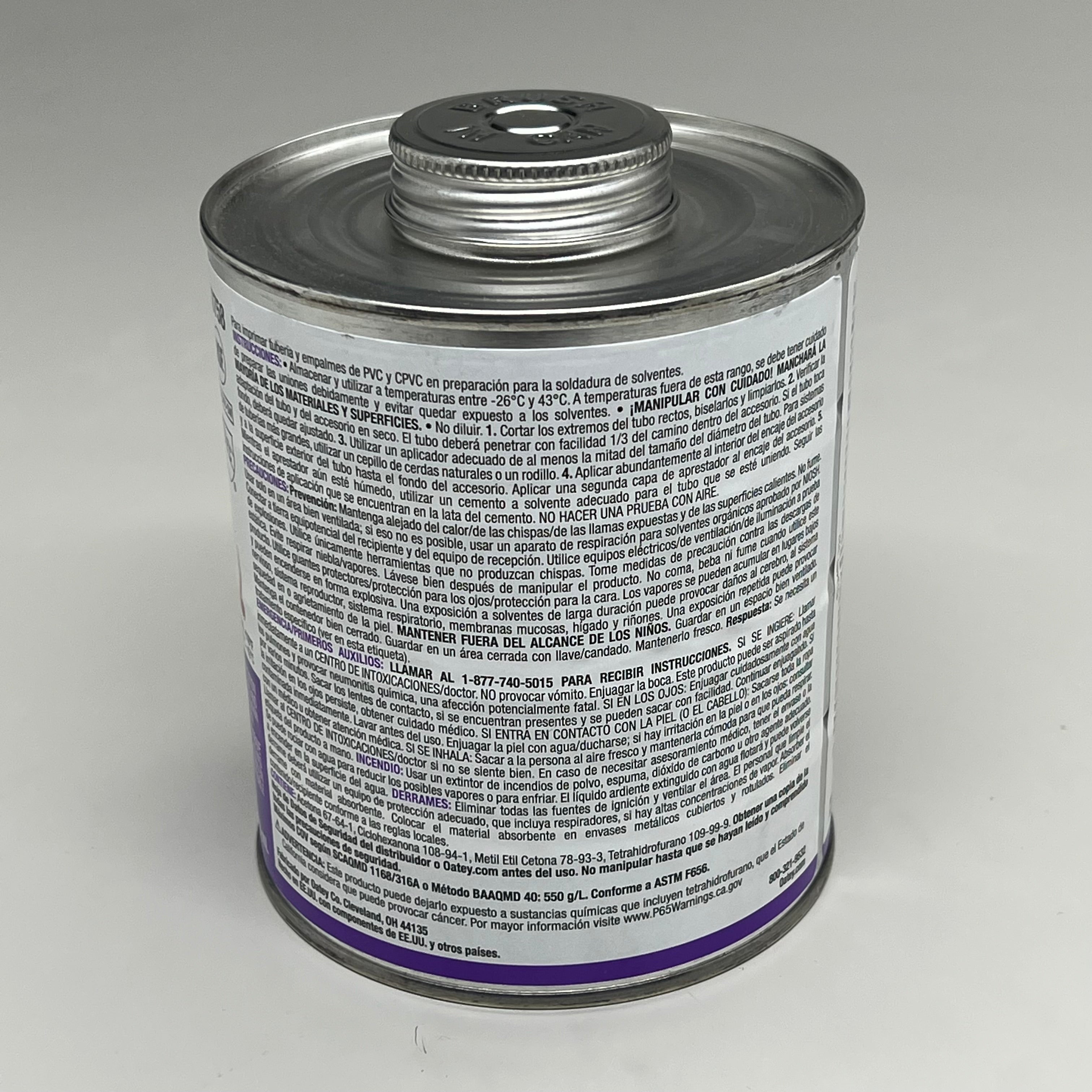 OATEY Aggressive Purple Primer CPVC & PVC Purple Tint 32 fl oz 30758