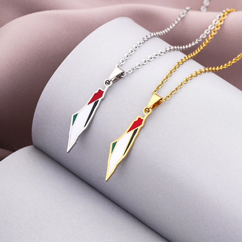Palestine Pendant Necklace Stainless Steel Fashion Personality Pendant