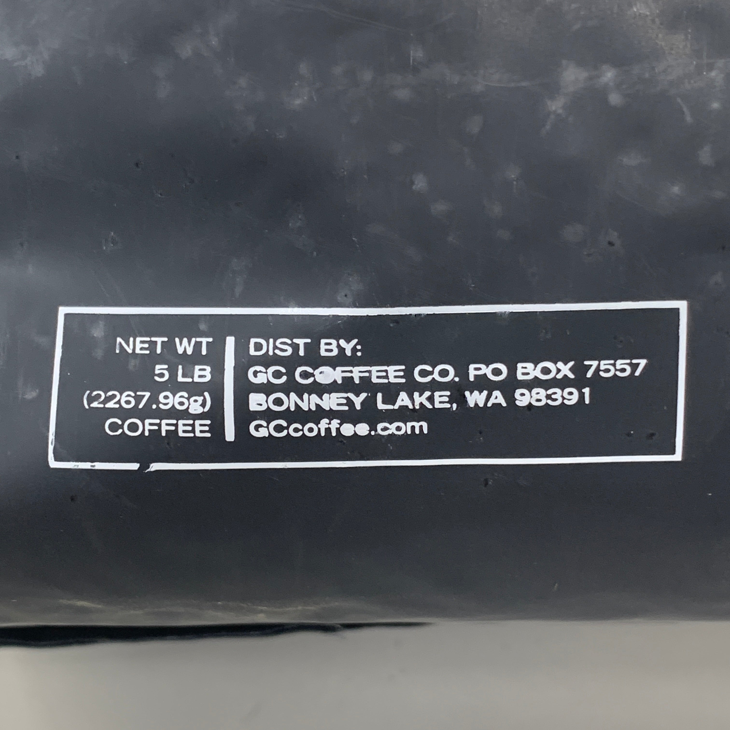 GC COFFEE CO. Stay Grounded Signature Blend Coffee Whole Beans 5 Pound Bag