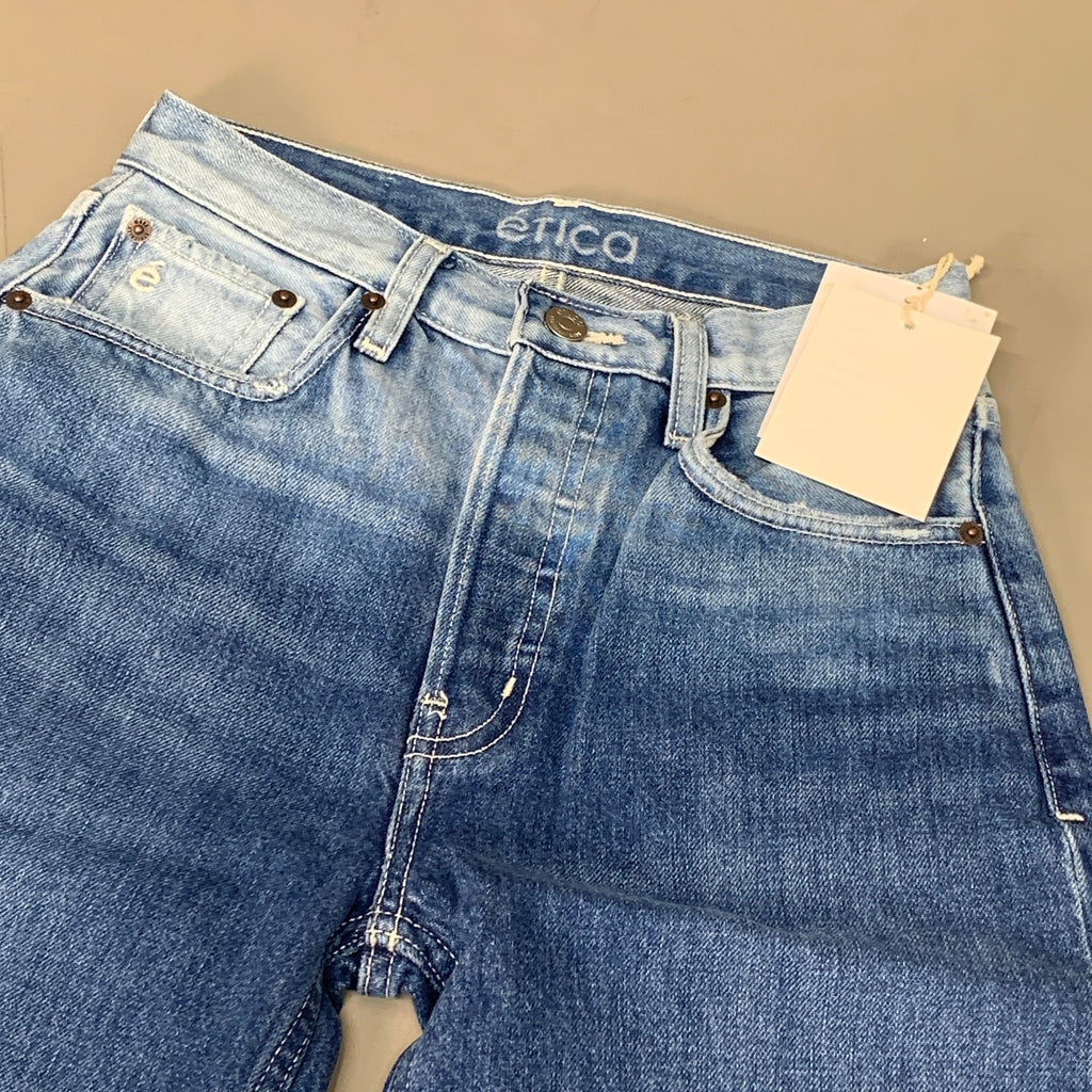 ETICA Tyler Vintage Straight Crop Jeans 100% Cotton Shipwreck Size 26 EW178114A