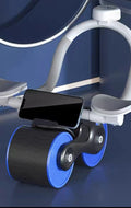 New Design Indoor Home Exercise Flat Elbow Supporter 2 Wheel Ab Trainer Automatic Rebound Abdominal Wheel Roller