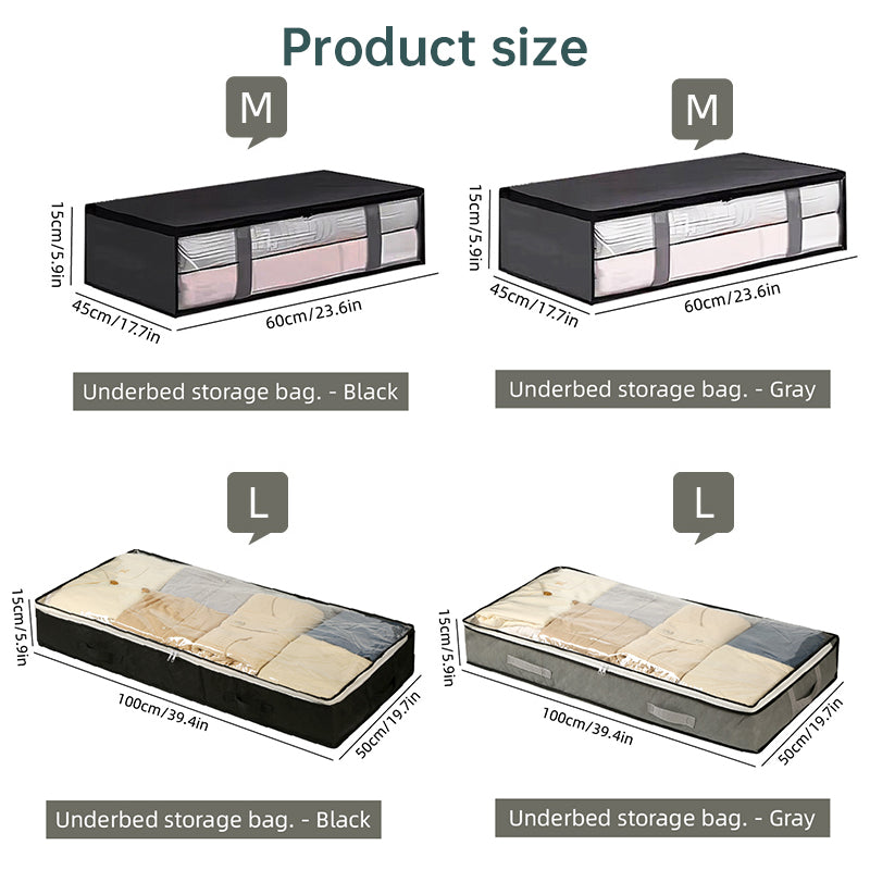 Under-Bed Storage Bag, 75L/40L - Portable Foldable Comforter & Clothing Organizer, Large Capacity Dustproof Box