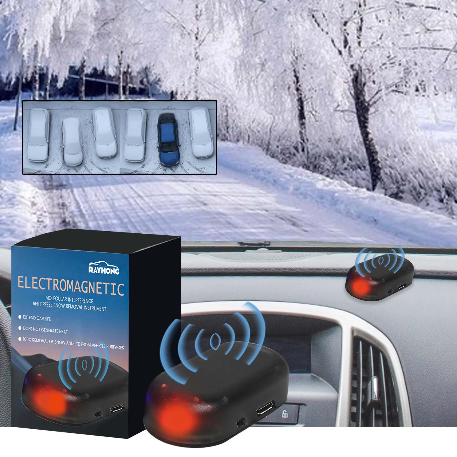 Automotive Snow Removal Tools, Glass Deicing Snow Melting Fast Portable Mini Deicer