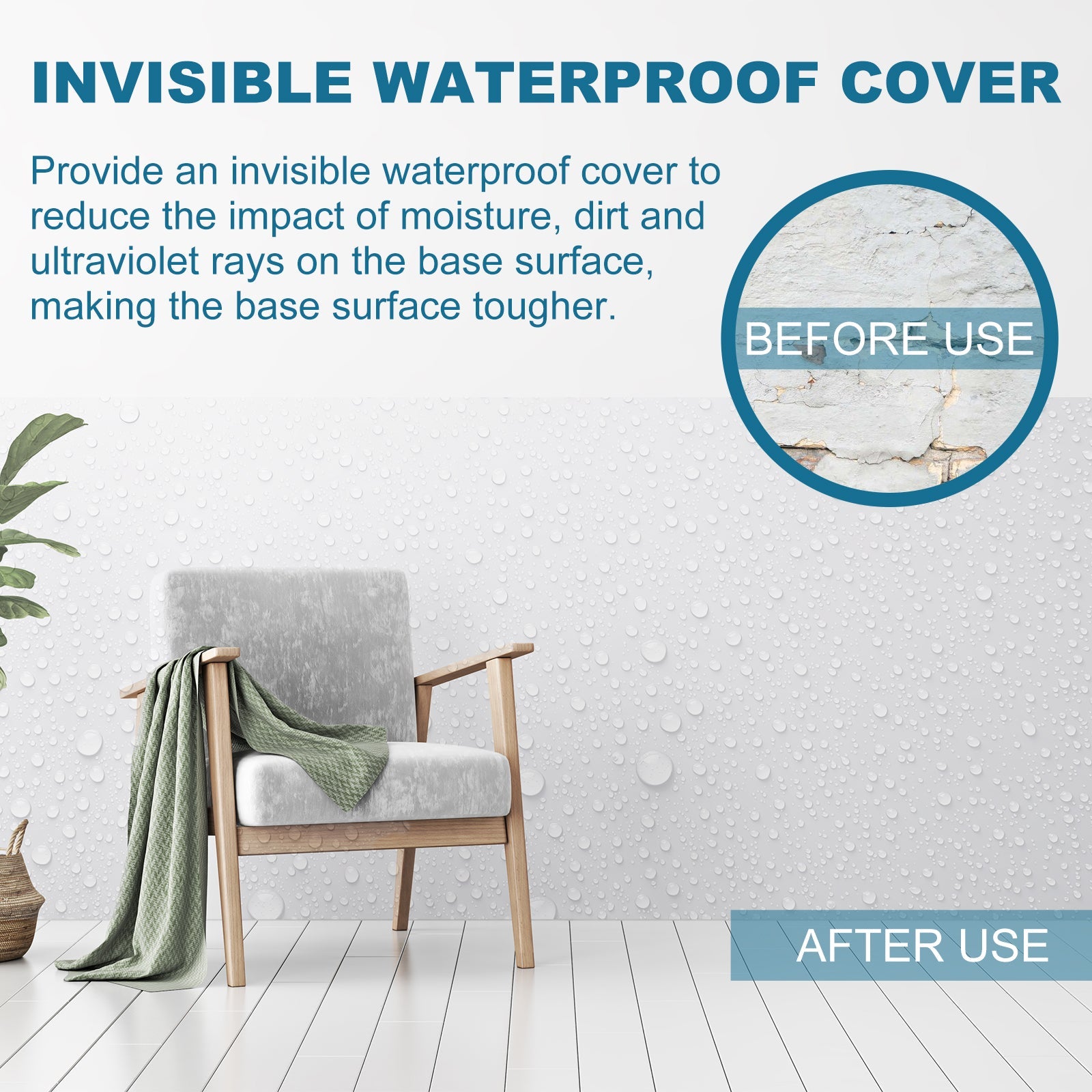 Waterproof Leak Repair Spray, Bathroom Tile External Wall Leakage And Penetration Type Invisible Waterproof And Moisture-Proof