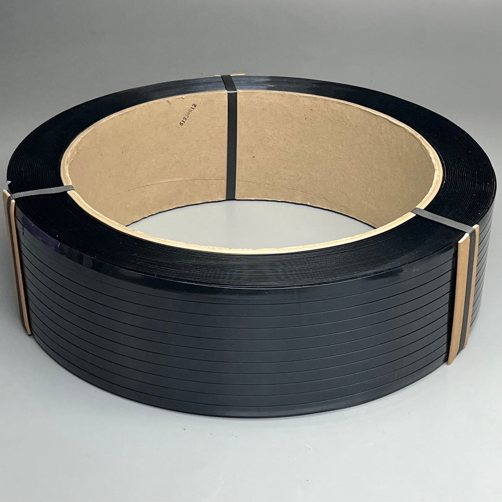 SECURE LOAD STRAPS Smooth Waxed MG Polyester Strapping  1/2" x .020 x 7200' BLACK