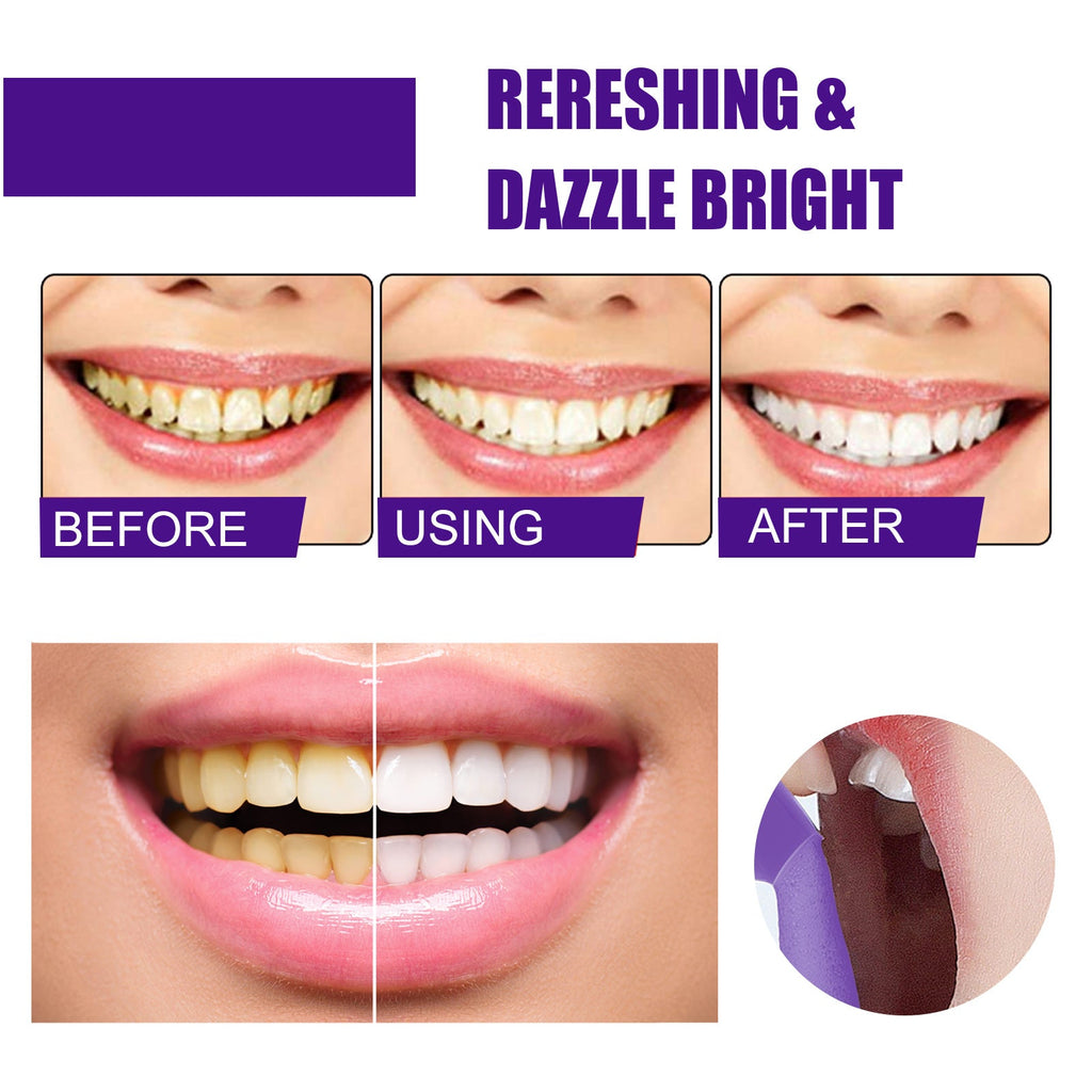 V34 Purple Toned Tooth Mousse Toothpaste Teeth Cleaning Stains Smoke Tartar Oral Care